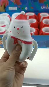 3PCS Squeeze Toy Christmas Santa/Snowman Doll Novelty Popup TPR Fidgets Squeezable Toy Kids Office Desktop Novelty Toy