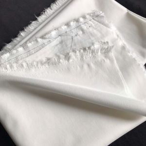 Vải Kate Spandex Màu Trắng Gạo Khổ 1m45 - Co Giãn 2 Chiều Mềm Mỏng - May Sơ Mi Áo Kiểu