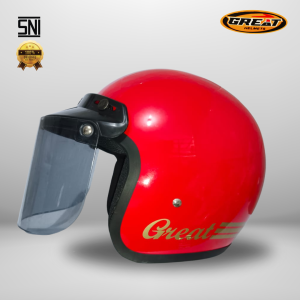 Great Helm Bogo Original Glossy Merah Termurah Pria Wanita 100% SNI G08