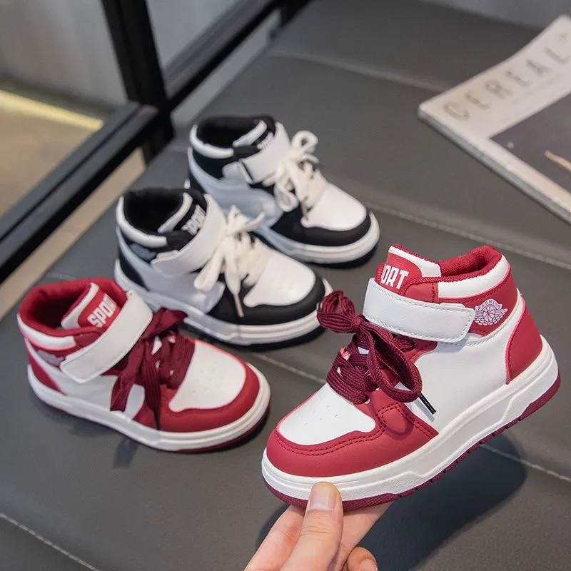 Spike New Fashion Kids Boy High Top Sneakers Girls Children Non