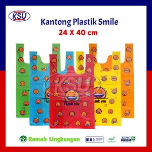[uk 24] Kantong plastik smile/kresek smile/kresek thank you