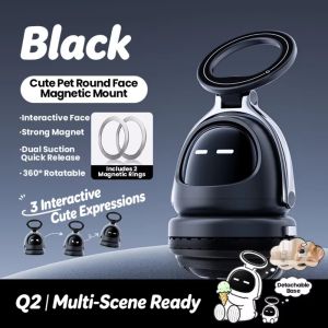 DIVATEN Cute Robot ic Phone Holder 360 Degree Rotating ic Attraction Phone Stand Gifts Expression Display Desktop Phone Stand Office Desk
