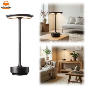 Contemporary Metal Table Lamp with Dimmable Feature and Rechargeable Power for Bedroom and Outdoor Use