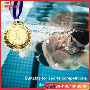 【HOSPORT】30pcs 2inch Gold Silver Bronze Award Medal with Neck Ribbon Winner Award Medal Round Winner Award for Competitions Party