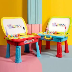 portable multiple games early learning table storage baby painting drawing board educationa toys