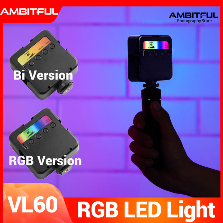 AMBITFUL VL60 RGB Pocket LED Video Light Kit 2700K-9000K On Camera ...