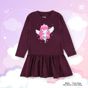 Váy bé gái BIGFOX - MISS MEOW đầm thu đông cho bé gái chất cotton mềm mịn họa tiết thiên thần size trẻ em 34567891011 tuổi