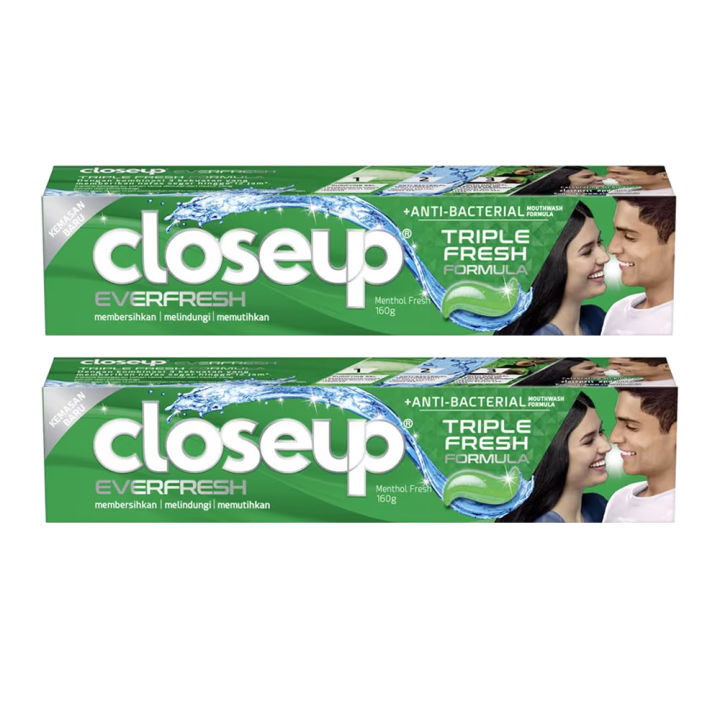 Closeup Toothpaste Menthol Fresh Green 160g x2