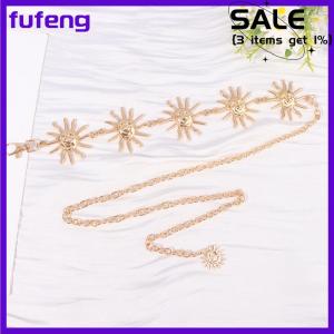 fufeng Gothic Metal Sun Belt For Women Fashion Hight Waist Sun Chain Jewelry Gift Wedding Sash Celestial Waist Chains Dress Accessories
