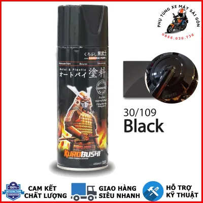Chai sơn xịt sơn xe Samurai 109 đen bóng 400ml chính hãng - Nhập khẩu Malaysia