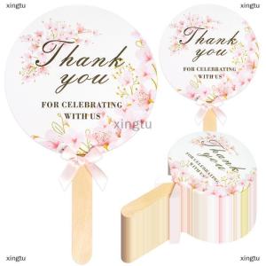 [COD] xingtu 10 Pcs Wedding Hand Fans For Guests Bulk Decorative Handheld Wedding Favor Fans With Handle Thank You For Celebrating With Us
