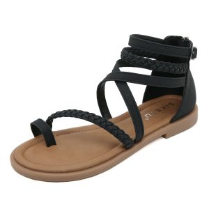 SIKETU Giày Sandal Nữ Phong Cách Boho Xỏ Ngón Cao 1.5 Phân Nội Địa Trung N108