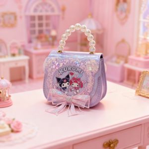 High-quality New Cute Shoulder Bag for Kids with Sequins Cartoon Lace Beads Handbag Crossbody bag