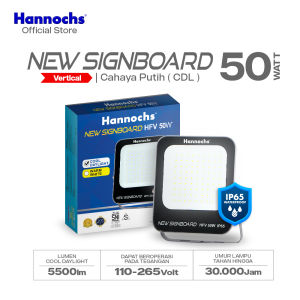 Hannochs New Signboard HFV 50W Cahaya Putih - Lampu Sorot LED Flood Light (Model Vertical)