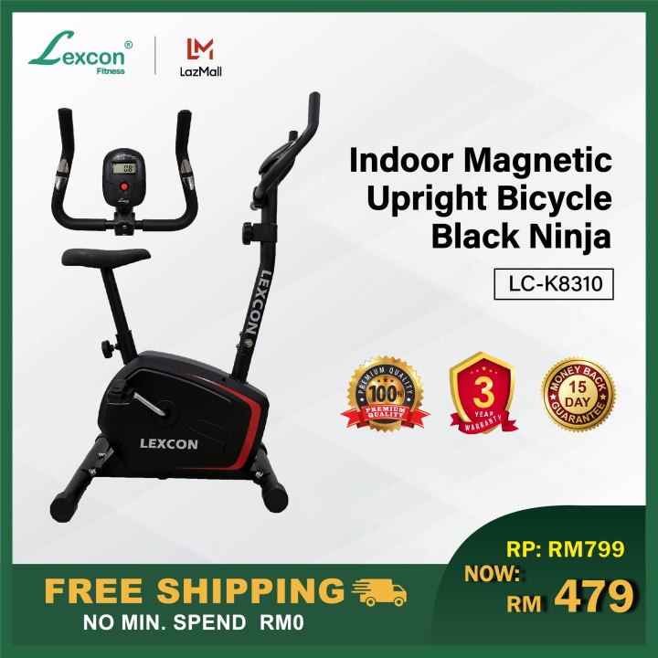 Lexcon Fitness Black Ninja Indoor Magnetic Exercise Upright Bicycle 3 Years Warranty For Body Frame 15 days Satisfaction Guaranteed Lazada