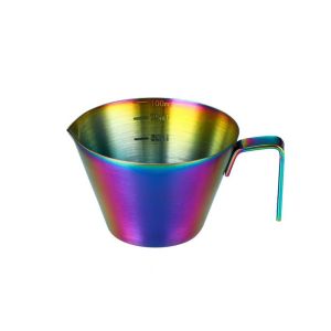 NCNC(okdeals01) Small Espresso Measuring Cup 100ml 304 Stainless Steel Espresso Shot Cup Food Grade Dishwasher Safe Coffee Bean Weighing Tool Tomato Sauce