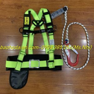Dây an toàn bán thân Hàn Quốc móc nhôm có kèm hộp giảm sốc- Hình thật