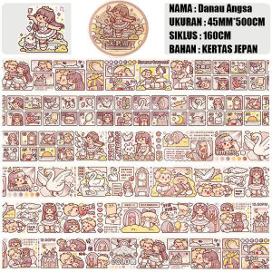 Sticker super panjang MOCHI KECIL 500cm/roll pet tahan air lucu kartun siklus 160mm