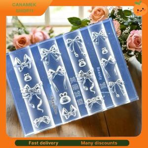 ❣️❣️❣️ Cartoon Bow Rabbit 3D Silicone Nail Mold Nail Art Decorations DIY Transparent Manicure Template For Nail Charms Design Tools
