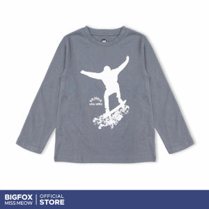 [Áo thun BT dài tay 01 711] Áo thun dài tay cho bé trai BIGFOX MISS MEOW size đại vải cotton mùa thu đông in đẹp cỡ 71115 tuổi 30kg 50kg