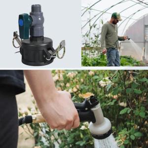 Multipurpose 2Inch IBC Tank Adapter Connectors to 3/4Inch GHT Garden Hose Fitting With High Flows Round Valves