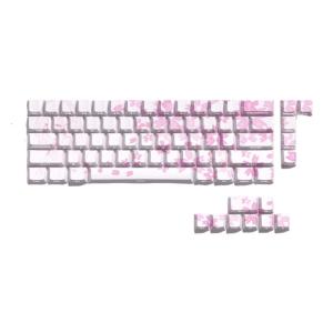 64/74Key Translucents Keycaps Pink Cute Side Print Backlit Shine Through Keycaps for 60 61 63 64 65 67 Keyboards