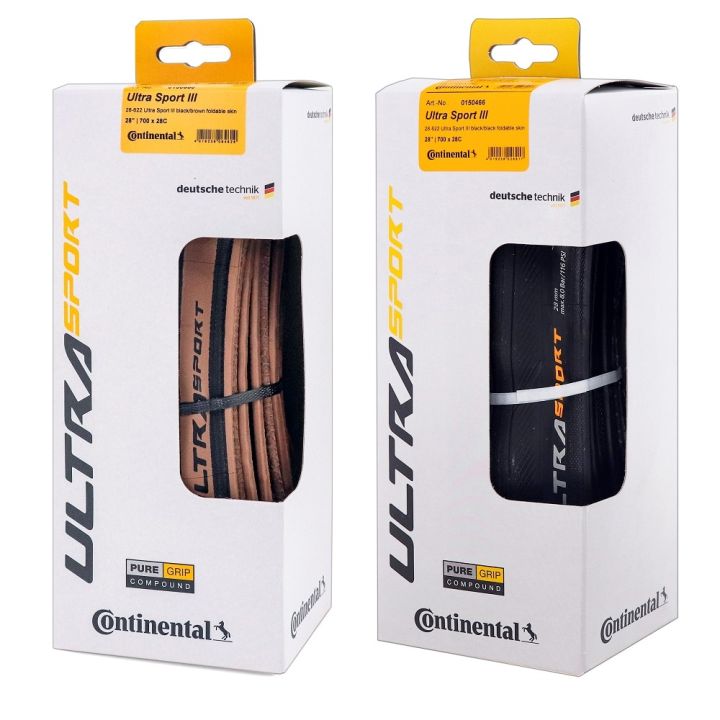 Continental Ultra Sport III 700x28 Black Brown Folding PureGrip