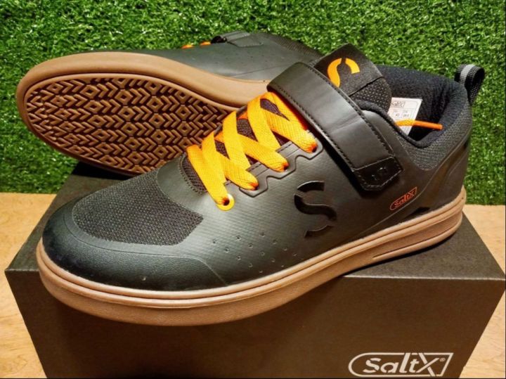 Saltx Midtrail-Dirt Black/Orange Flat Bicycle Shoes (100% Original