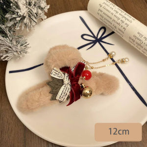 Zy Fashion New Christmas Plush Large Hair Clip for Women Korean Style Bell Tassel Shark Clip Fashion Girls Hair Clamp