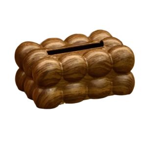 LIANG ไม่ลื่น ที่ใส่ทิชชู่หน้า ดีไซน์เมฆลายไม้ ช่องเปิดกว้าง กล่องทิชชู่ตั้งโต๊ะ ไม่ซ้ำใคร ถอดออกได้ ภาชนะใส่ผ้าเช็ดปาก บ้าน