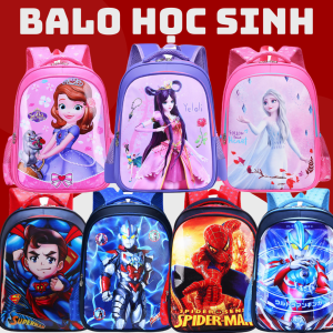 Balo học sinh dễ thương siêu nhẹ 2 NGĂN vải dù chống thấm nước cho các bé cấp 1 TX00244 - Hàng QC