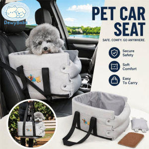 DewyBabe Pet Car Seat Center Console Bed Kucing Anjing Travel Carrier Anti Escape Washable Portable 宠物车载包包