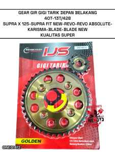 GEAR GIR GIGI SET TARIK DEPAN BELAKANG 40T-13T/428 SUPRA X 125 FIT NEW REVO KARISMA KUALITAS SUPER
