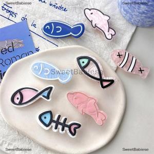 [COD] SweetBabiese Korean Style Creative Little Fish Bone Hairpin Barrettes Summer Cartoon Dolphin Clip Funny Hair Accessories For Women Headwear