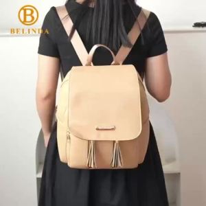 BELINDA Backpack For Women Leather Large Capacity Waterproof College School Student Bagpack M09640