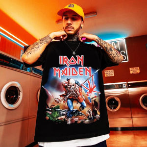 (มาใหม่) เสื้อยืดคนอ้วน เสื้อคอกลม cotton100% เสื้อสกรีนเท่ๆสกรีน ลายไอรอนไมเด้น ใหญ่สุด อก 65 นิ้ว ใส่สบาย ไม่ร้อน ไม่คัน พร้อมส่ง!!