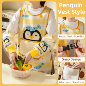 HISTO Breathable Baking Apron Sleeveless Waterproof Kitchen Cooking Apron Washable Hands Oil-Proof Workwear Apron Kitchen Use