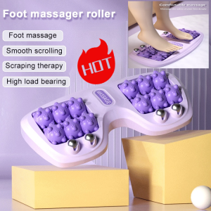 足底按摩器足部脚部足疗养生家用腿部穴位磁疗四排滚轮脚底按摩器 Home foot massager magnetic therapy acupoint roller foot therapy home foot massager  Home Spa Foot Care Leg Circulation Booster Acupressure Points Stimulator Reflexology Massager Shiatsu Kneading Magnetic Beads Deep Tissue