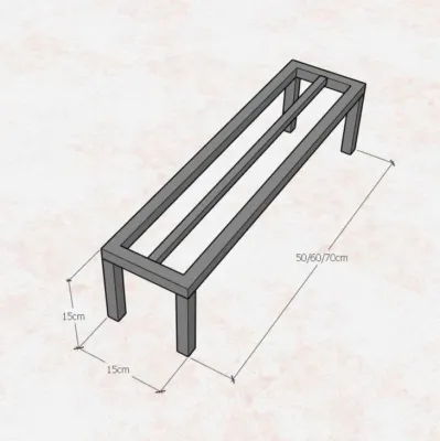 Kệ sắt Dài (50-60-70)cm Rộng (15-20)cm Cao (10-15-20)cm thép 16mm - Giá kệ sắt để chậu cây