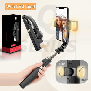 1-Axis Anti Shake Gimbal Stabilizer Selfie Stick Tripod with Remote Control Fill Light for Smartphone Mobile iPhone Samsuny