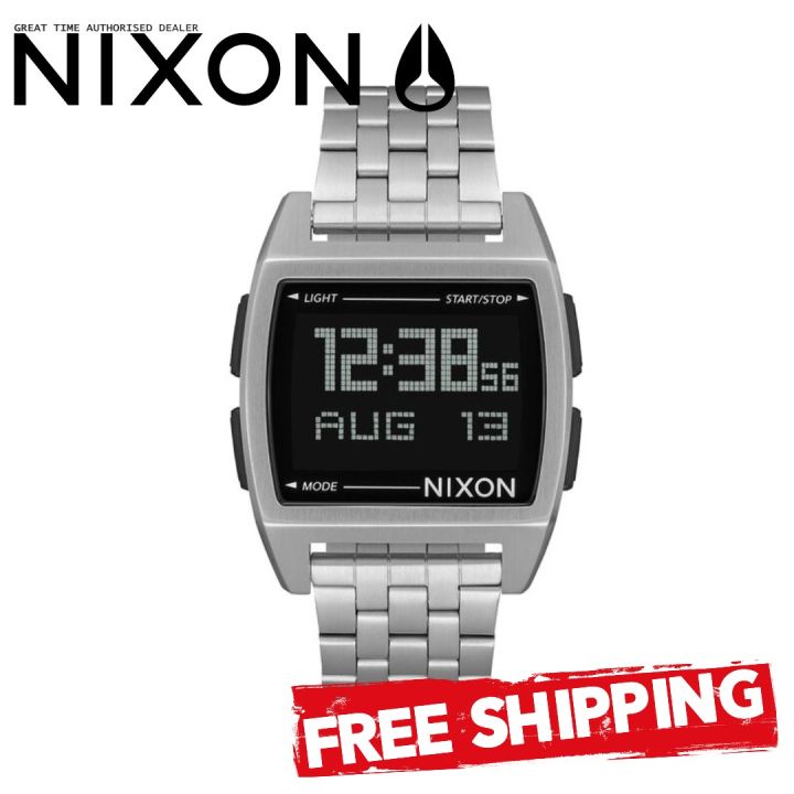 NIXON Base A1107000 Silver Digital Watch Unisex Quartz Watch With