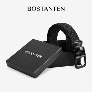 BOSTANTEN เข็มขัดแฟชั่นสำหรับผู้ชาย เข็มขัดธุรกิจ หัวเข็มขัดแบบเข็ม