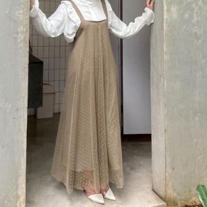 MOA TOP + OVERALL TULLE DOT MEWAH SERIES 1: GAMIS TILE & BISA COD OVERALL TULLE DOTT 2 IN 2 BLOUSE