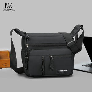 LouisWill Shoulder Bag Casual Lightweight Bag Waterproof Bag Travel Bag Multiple Pocket Bag Scratch-Resistant And Wear-Resistant Bag Mens Fashionable Crossbody Bag