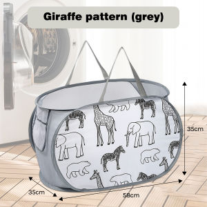 Mesh Laundry Hamper Basket Bag Pop Up Laundry Baskets with Side Pocket and Durable Handles Dirty Clothes Basket for Clothes & Laundry for Bathroom Kids Room Dorm or Travel Grey