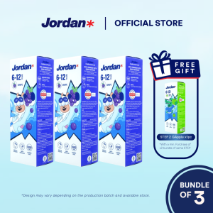 Jordan | Step 2 Junior Toothpaste | Age 6-12 Years | Grape (Bundle of 3)