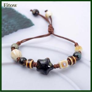 Fitow Vintage Star Braided Rope Bracelets For Women Girls Sweet Bohemian Style Adjustable Bangles Jewelry Accessories Gifts