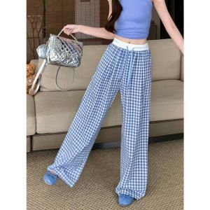 Quần ống suông rộng nữ KẺ CẠP TRẮNG Vải đũi cao cấp mát bền không nhăn phom dáng trẻ trung  Có BIGSIZE UNISEx