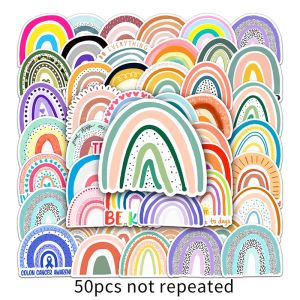 50pcs Colorful Rainbow Bridge Small Fresh Cartoon PVC Sticker Waterproof Removable Phone Luggage Laptop Mug Sticker