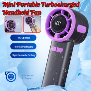 Portable Handheld Fan High Speed Cooling 100 Super Strong Wind Gear USB Rechargeable Turbo Fan